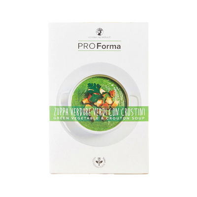 Zuppa verdure verdi con crostini