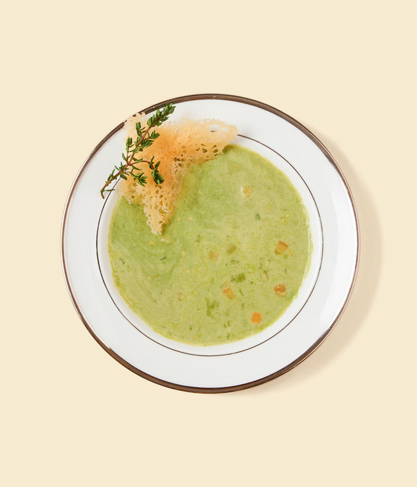 
                  
                    Zuppa verdure verdi con crostini
                  
                